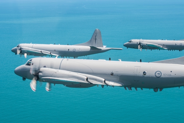 RNZAF's 5SQN conduct their final P-3 Orion flypast over the North Island before the retirement of their fleet.