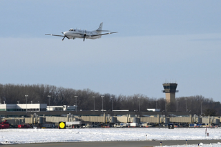 The Wisconsin Air National Guard's RC-26B reconnasance aircraft makes a final pass over Dane County Regional Airport in Madison, Wisconsin Dec. 28, 2022. The aircraft has been stationed at Truax Field since January 1992, and was assigned to the ANG Counter Drug Program in 1996 supporting both state and federal counter narcotics, counter insurgency and homeland security missions. (U.S. Air National Guard photo by Senior Master Sgt. Paul Gorman)